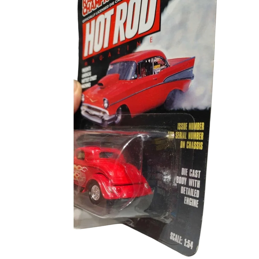 1997 Racing Champions Hot Rod Magazine #97E '34 Ford Coupe (Red w/ Flames)